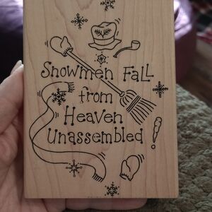 Snowmen Fall From Heaven Rubber Stamp Used 2002